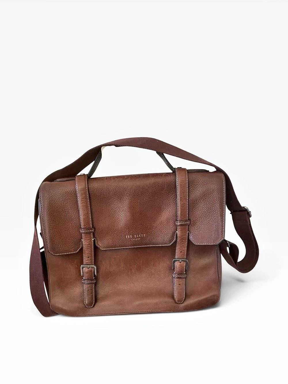 Ted Baker Brown Leather messenger Laptop Bag